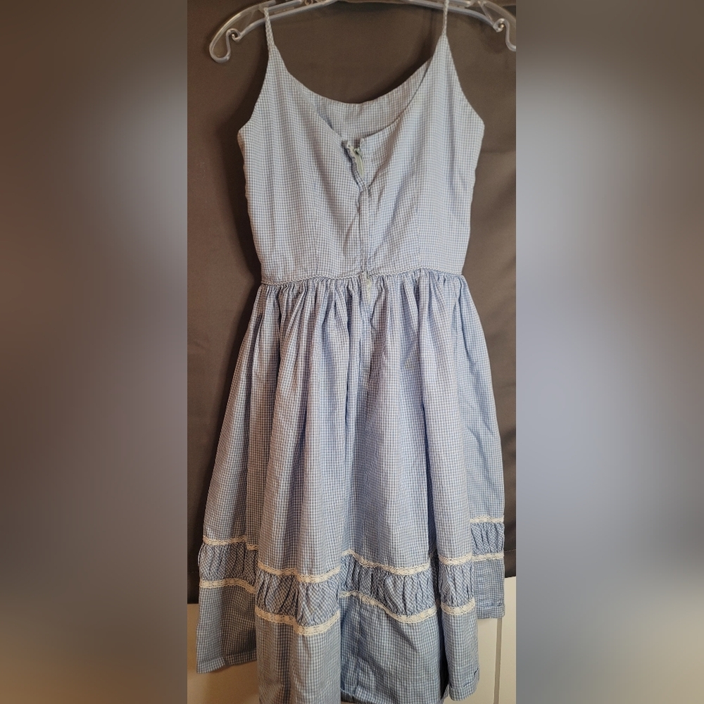 Vintage Petite Texas Miss Blue And White Checkered 100%Cotton Girls Dress(Sz10?) - Picture 10 of 16